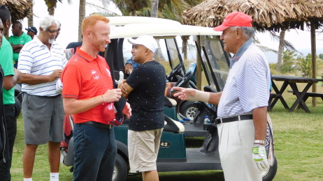 The President of Fiji Ratu Epeli Nailatikau with Vodafone Fiji 7s Coach, Ben Ryan